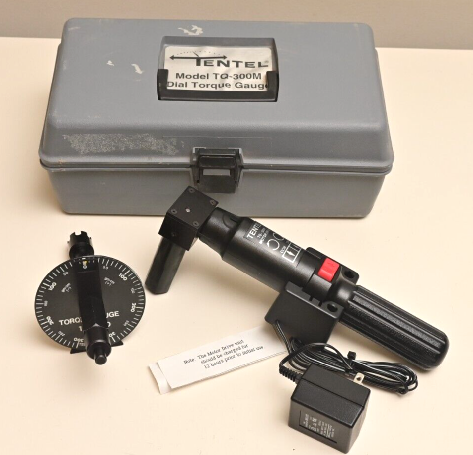 Tentel Model TQ-300M +/- 300 gm-cm Dial Torque Gauge Motor Drive, Charger, Case