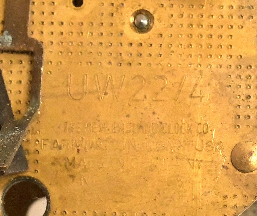 Urgos UW22/4 The New England Clock Co. Movement/Parts Antique Brass Parts/Repair