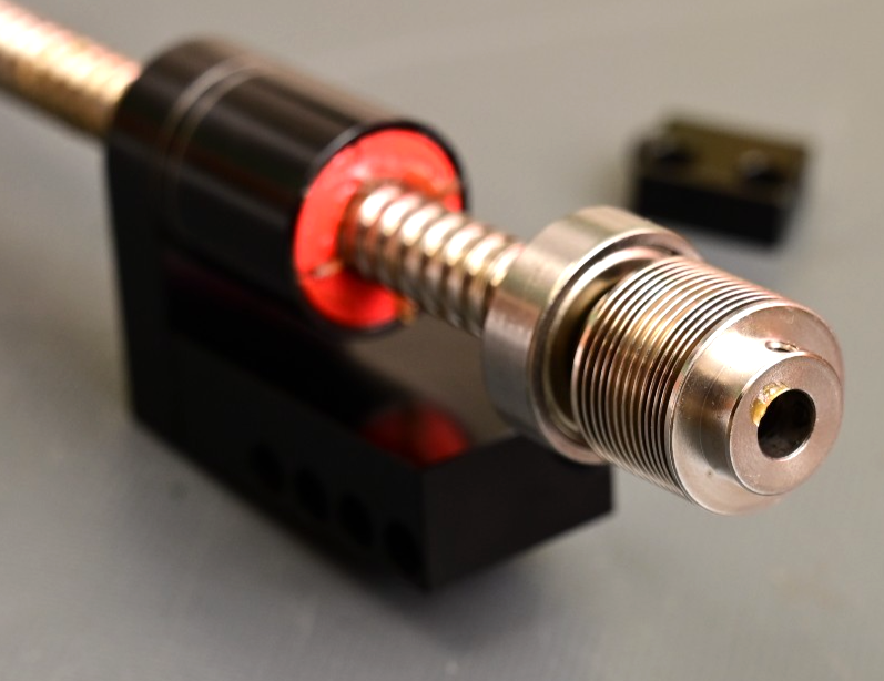 Lead Screw Assembly ~110mm Travel w/ Knob, Bearings, Motor Flex Coupler 6mm