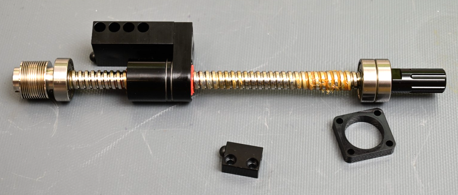 Lead Screw Assembly ~110mm Travel w/ Knob, Bearings, Motor Flex Coupler 6mm