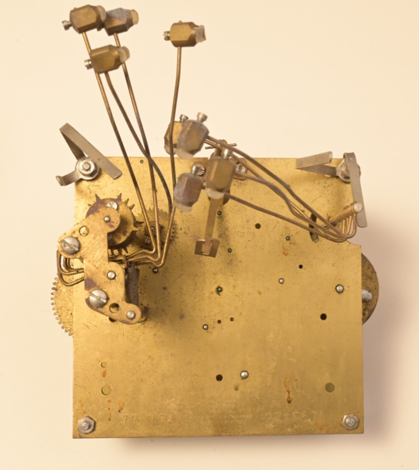 Lot of 2 Erhard Jauch Clock Movements Emporer Antique Brass Parts/Repair 4.6lbs