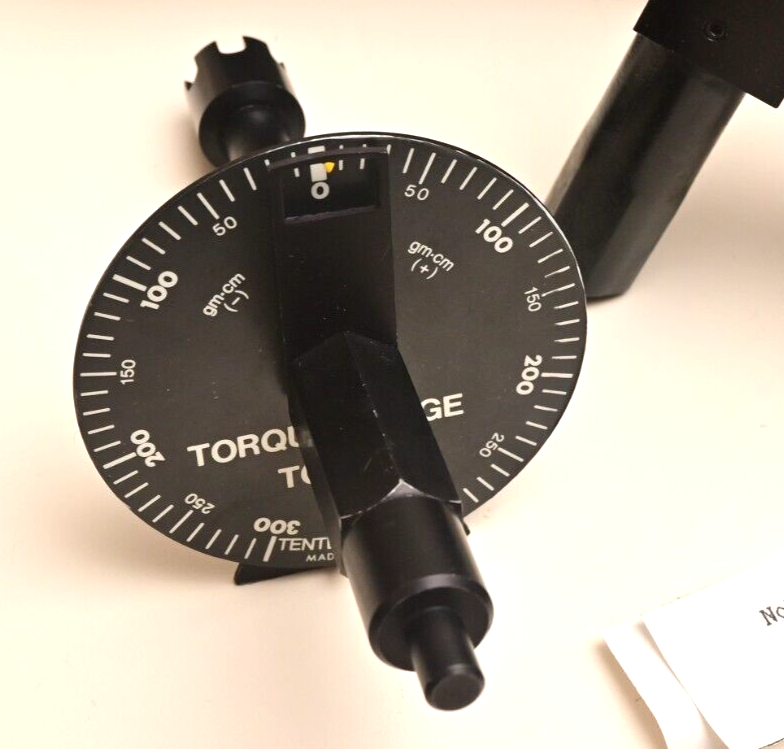 Tentel Model TQ-300M +/- 300 gm-cm Dial Torque Gauge Motor Drive, Charger, Case