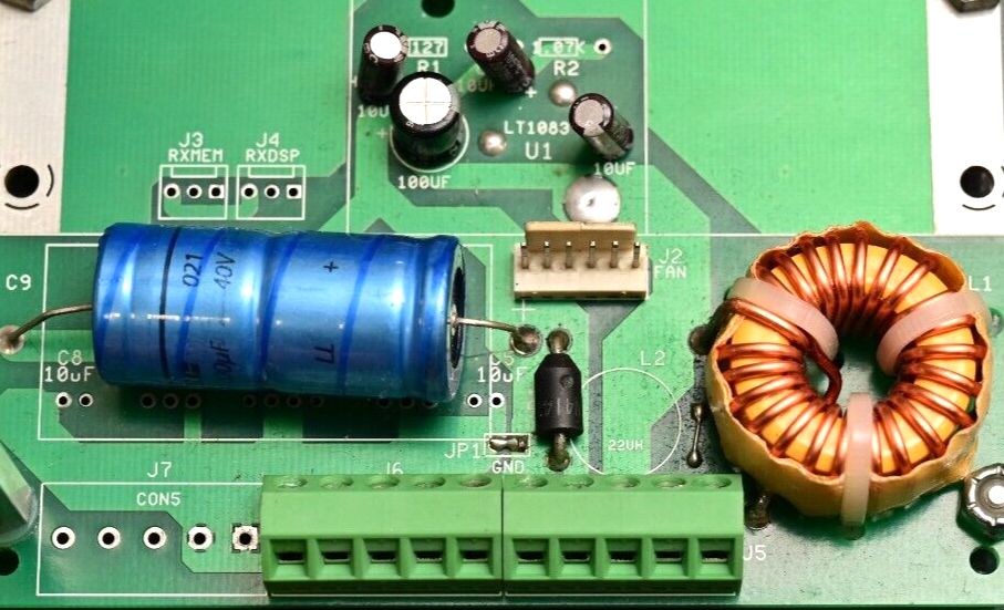 Universal DC Power Regulator PCB w/ Capacitors & Inductor 12V w/ Fan Output