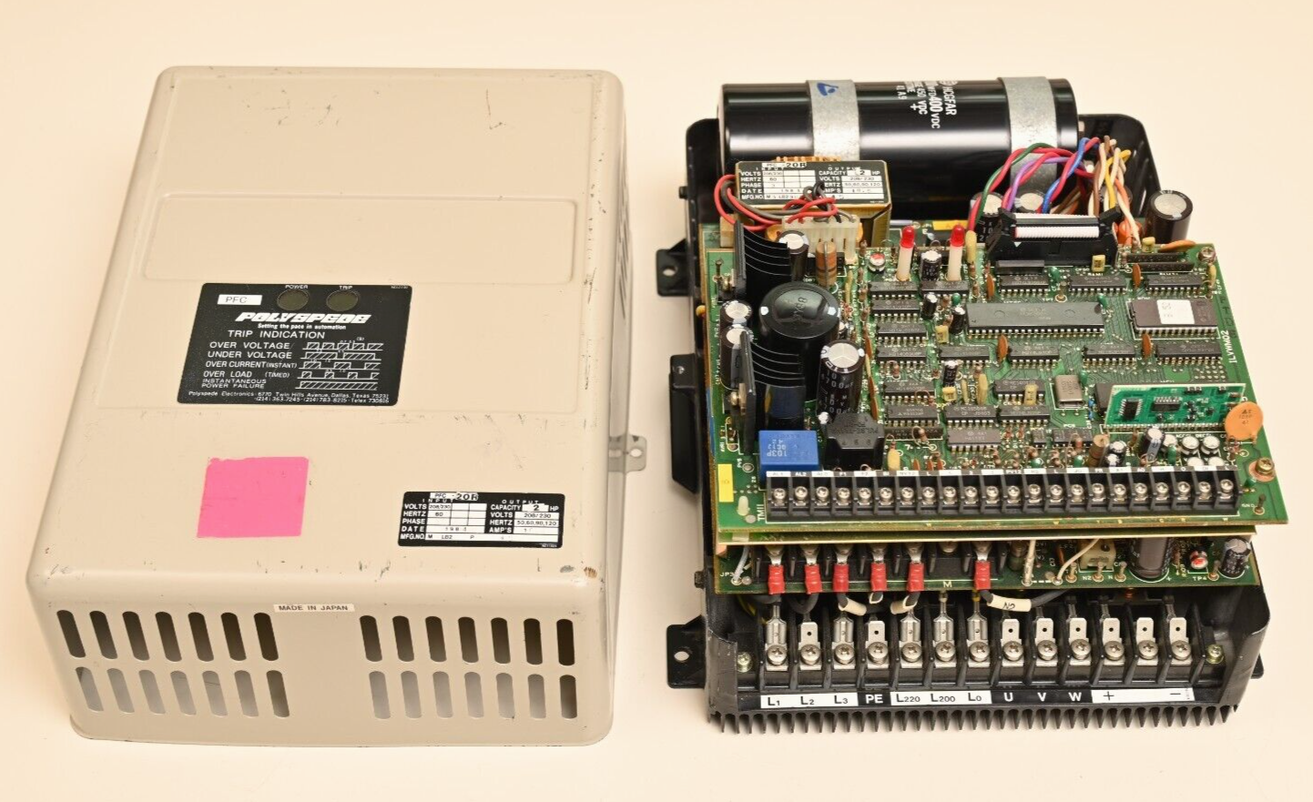 Polyspede PFC-20R 2HP Motor Drive Controller 3-Phase 208/230VAC 1984 Japan