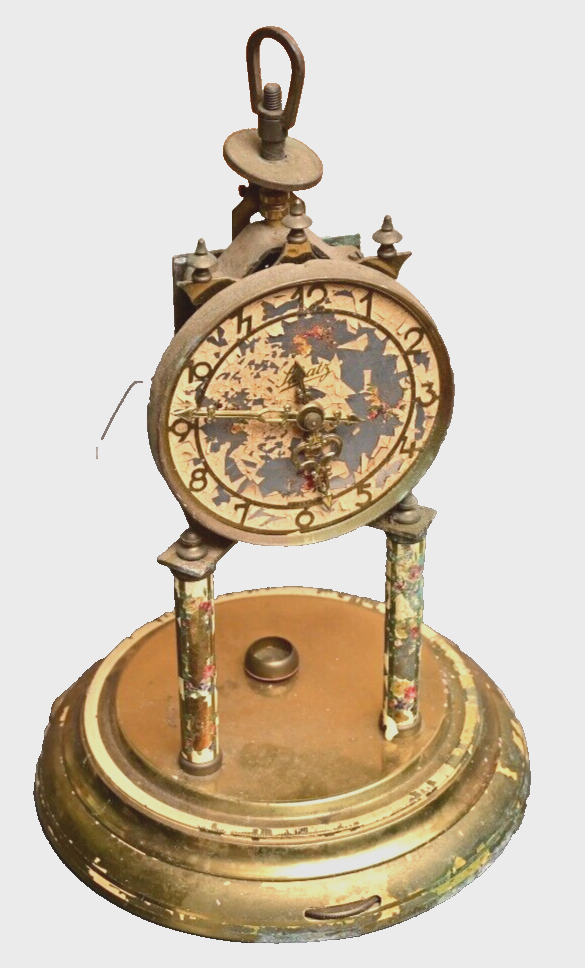 Schatz 400 Day Clock Parts ~1950s Germany Flaking Paint, Decrepit