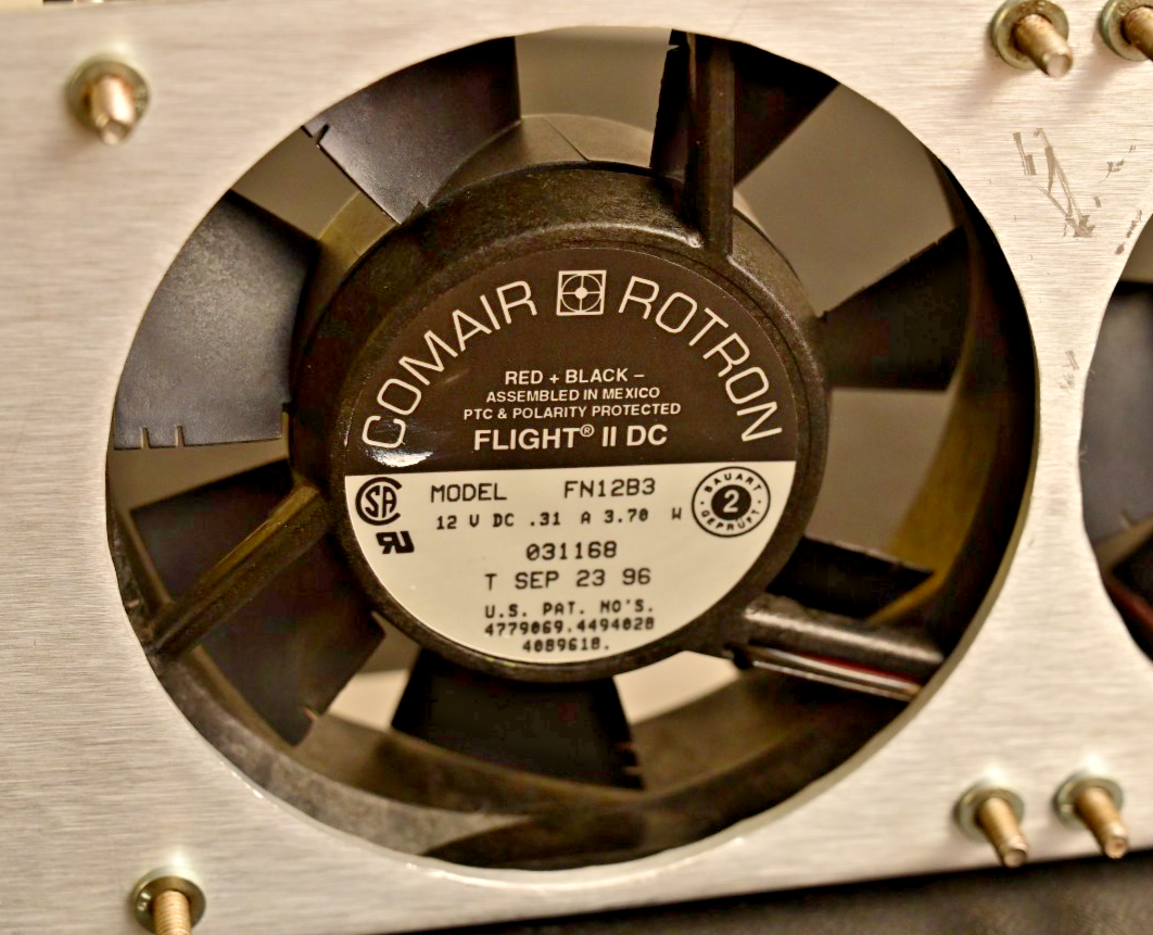 QTY 2 Comair Rotron Flight II DC Fans 12V 3.7W Mounted to Aluminum Bracket