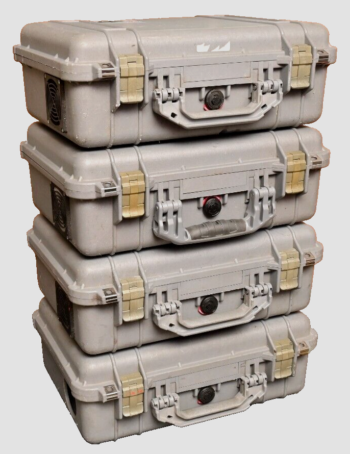 QTY 4 Modified Pelican 1500 Cases Equipment Enclosures BVS Gator Parts Lot