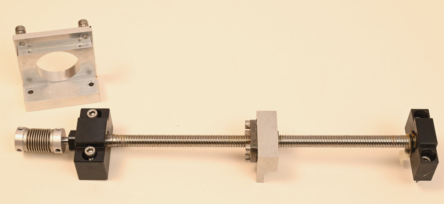 THK SX Ball Screw Assembly 10mm x 2mm Pitch ~10.5"/~8.5" Motion w/ Motor Bracket