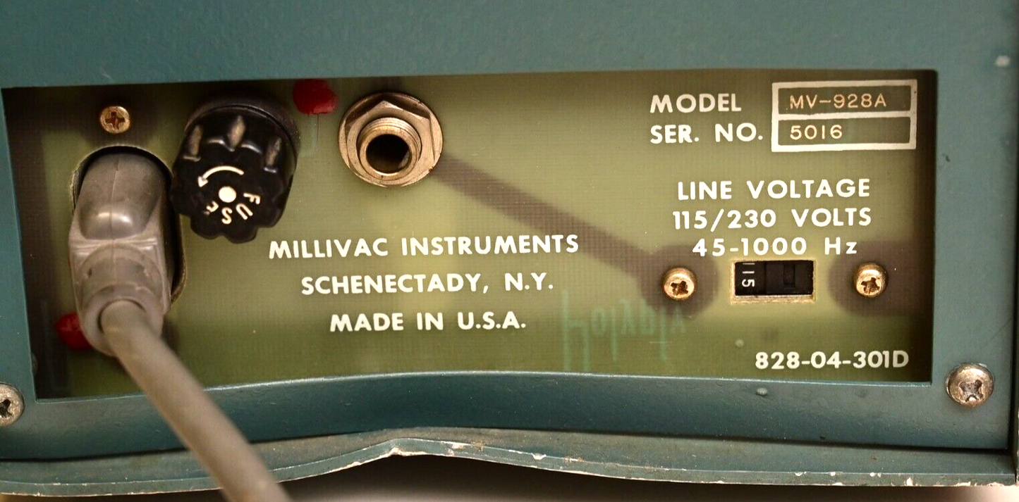 Millivac MV-928A RF Millivoltmeter Vintage Military Surplus Test Meter