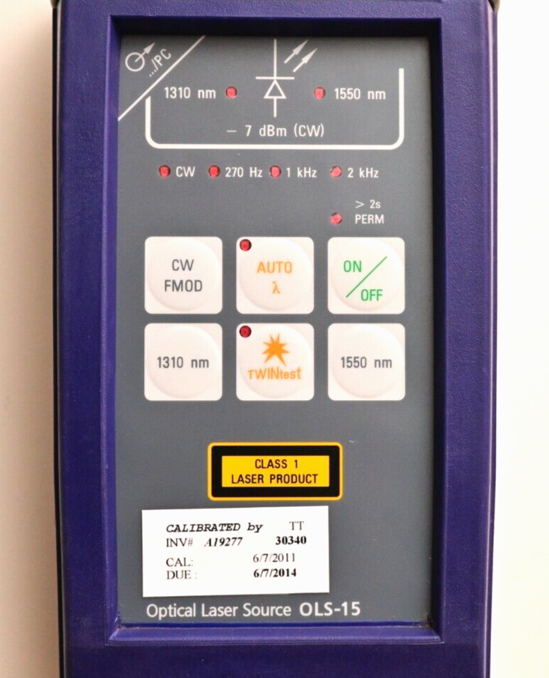 Acterna OLS-15 Optical Laser Source Fiber Optic Tester 1310nm/1550nm -7dBm CW
