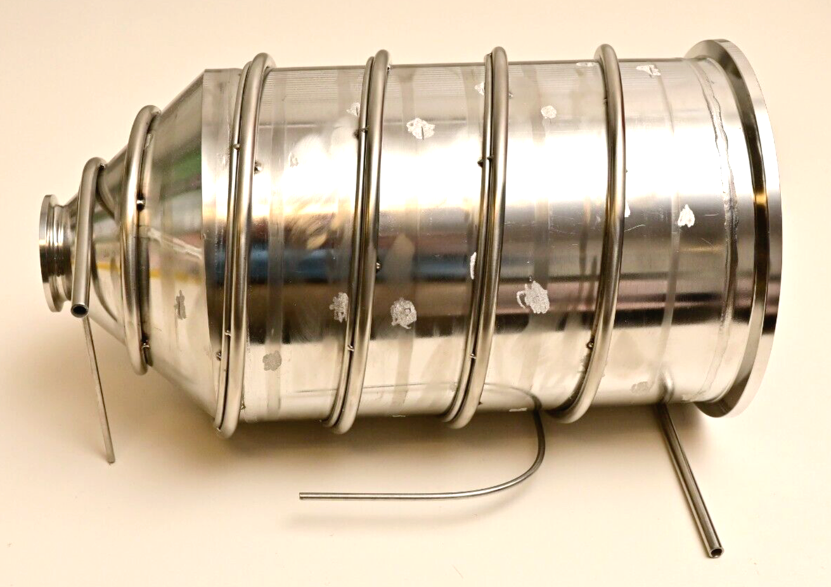 4L Stainless Chilling Vessel Reducer 6" to 1.5" Flange Sanitary Condenser Coil