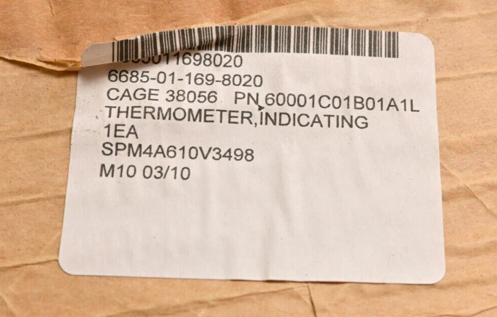 Ashcroft Duratemp 4.5" Gas Actuated Thermometer 20ft 600A-01-C01-B01-A1-L07-AB