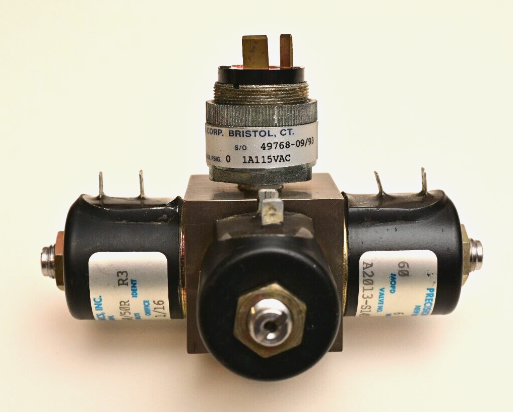 Vacuum Manifold Assembly w/ Whitman P119V Vacuum Switch PD A2013 Solenoid Valves