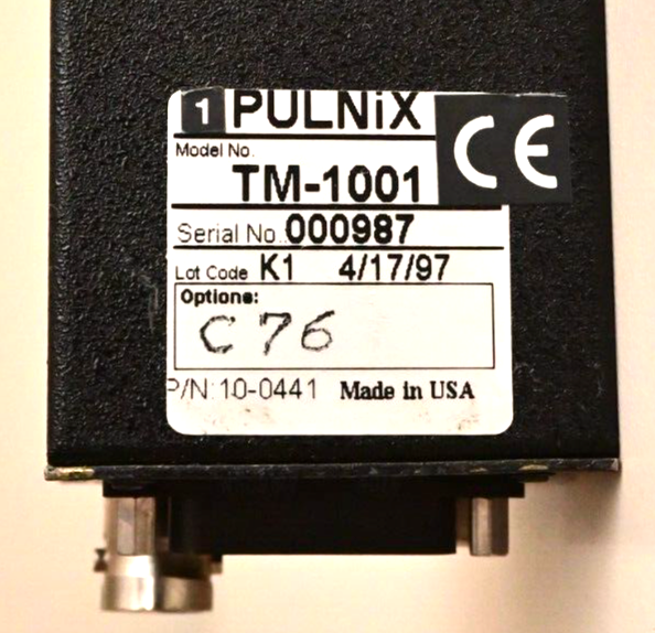 Pulnix TM-1001 Industrial Camera Back-End Assembly BNC/HRS 1/4-20 3/8-16 Mount