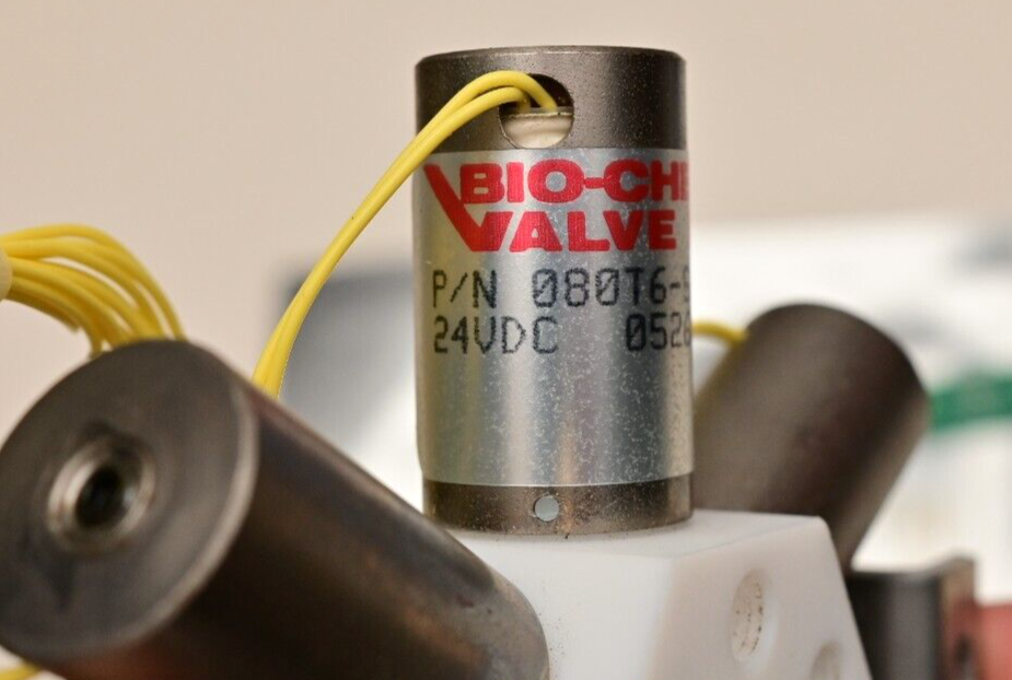 6-Channel HPLC Solenoid Valve Assembly Bio-Chem 080T60-S29 24VDC w/ LED Board