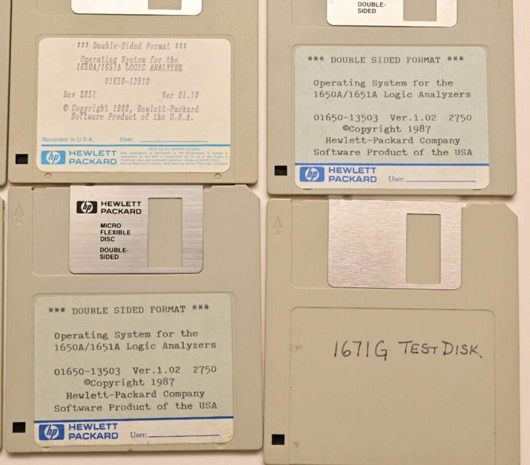 Lot 17 Vintage 3.5" Floppy Disks HP 1650A/1651A 1671G VME/VXI Config Test Files