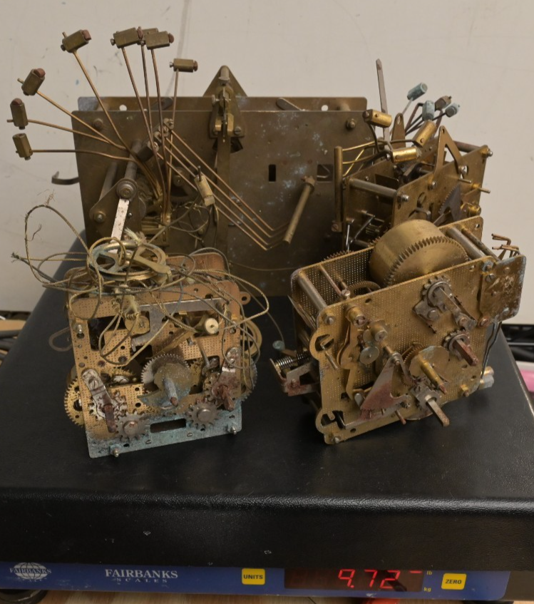 Lot of 4 Hermle Antique Brass Clock Movements 82 K 87 Black Forest 81 Emperor