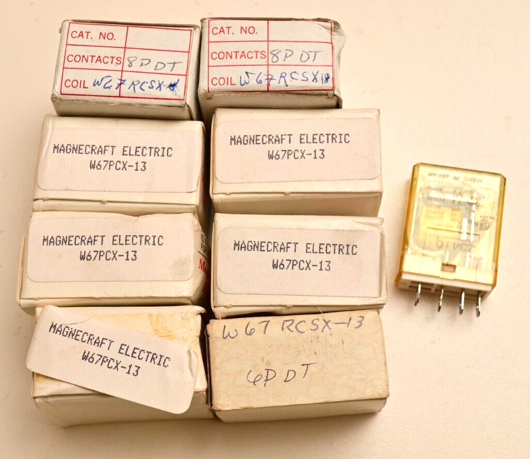 Lot of 8 Magnecraft Relays NOS Vintage W67PCX-13 W67RCXS-13/18 + IDEC RHIB-U