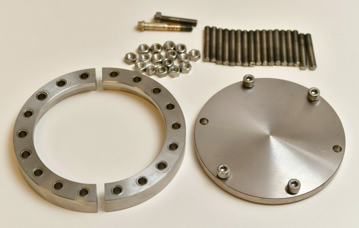 High Vacuum Port Cover & 2-pc Conflat Flange w/ Hardware 120mm Stainless Chamber