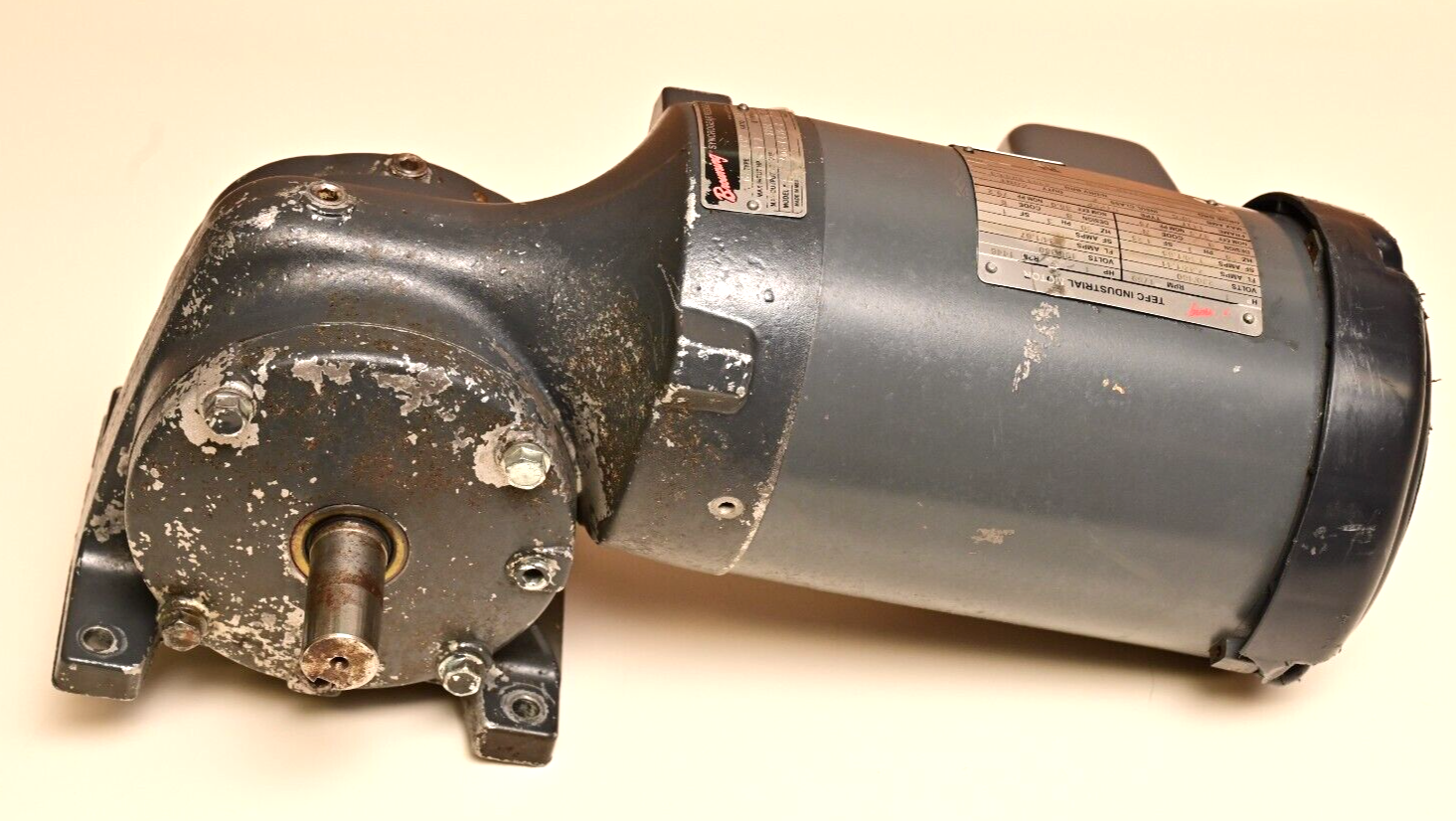 Browning 1HP Motor with 31:1 Right Angle Syncrogear Reducer A05-E435-N 3-Phase
