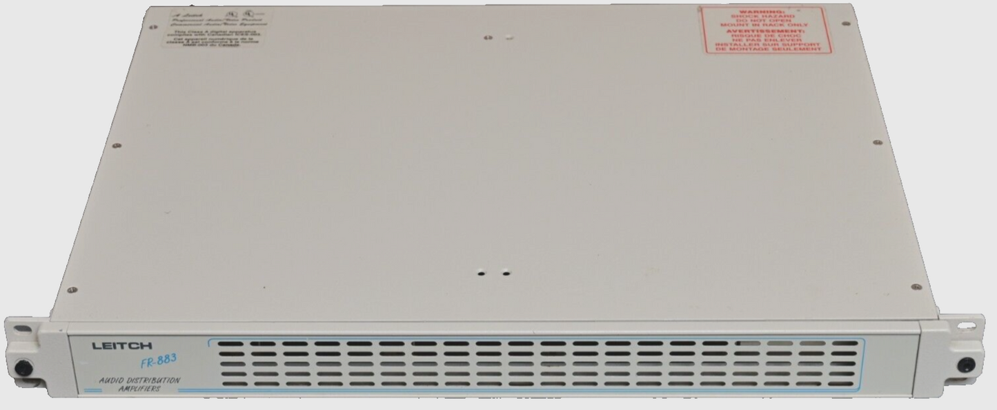 LEITCH FR-883 Audio Distribution Amplifier 884PS w/ 2X AMD-880 LO Z Cards