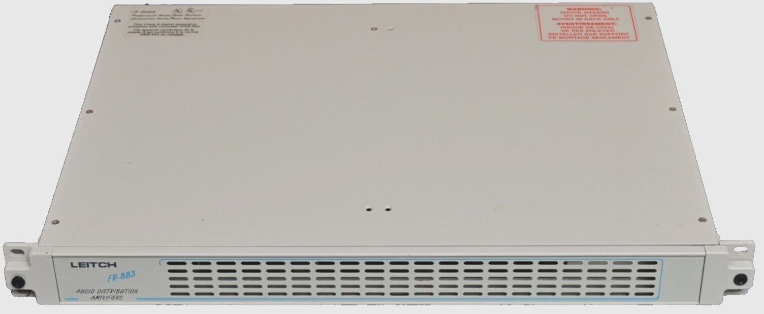 LEITCH FR-883 Audio Distribution Amplifier 884PS w/ 2X AMD-880 LO Z Cards