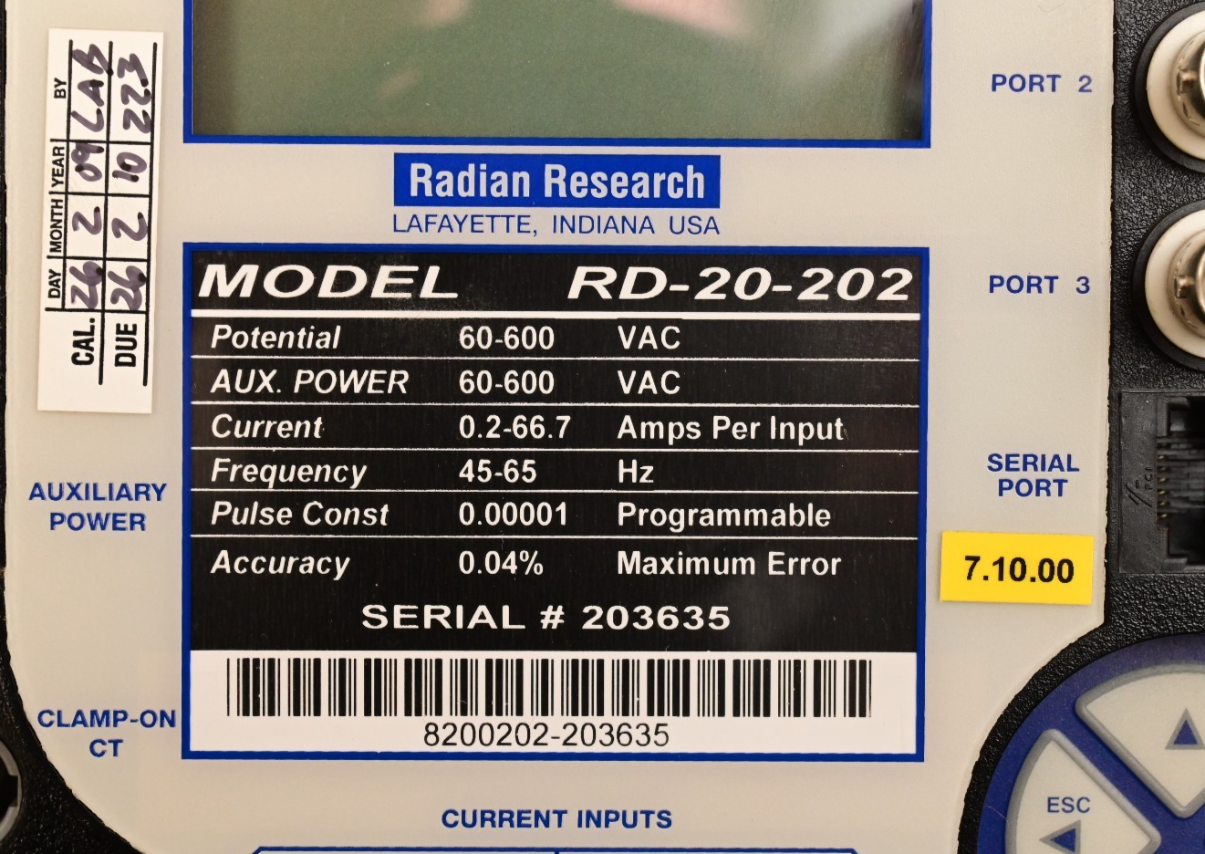 Radian Research RD-20-202 Dytronic Portable Single-Phase Reference Standard