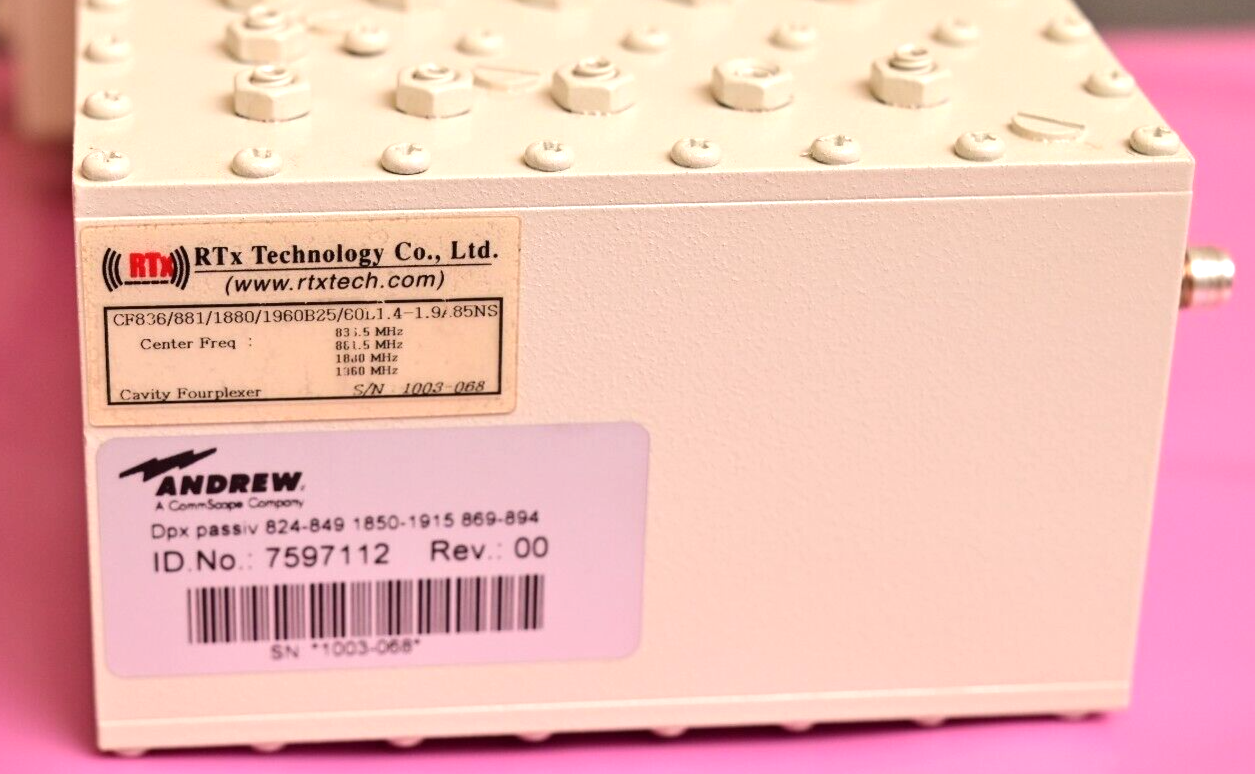 RTx Technology Cavity Fourplexer 850/1900 Cell/PCS Duplexer Andrew ION-B 7597112