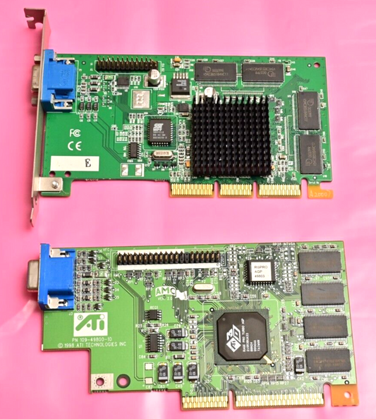 Lot of 2 Vintage Video Cards NVIDEA BRD-05-E15 ATI RAGE PRO 109-49800-10