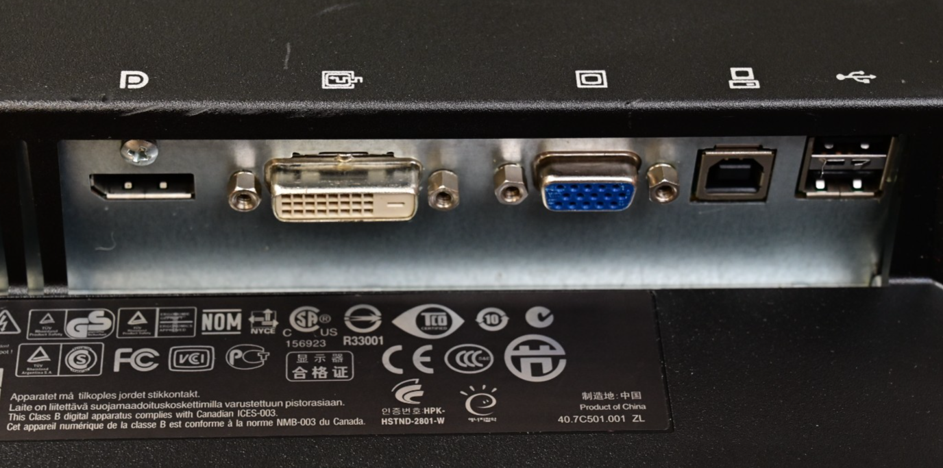 HP ZR22w LCD Monitor 22" w/ VGA DVI DisplayPort Inputs USB Hub