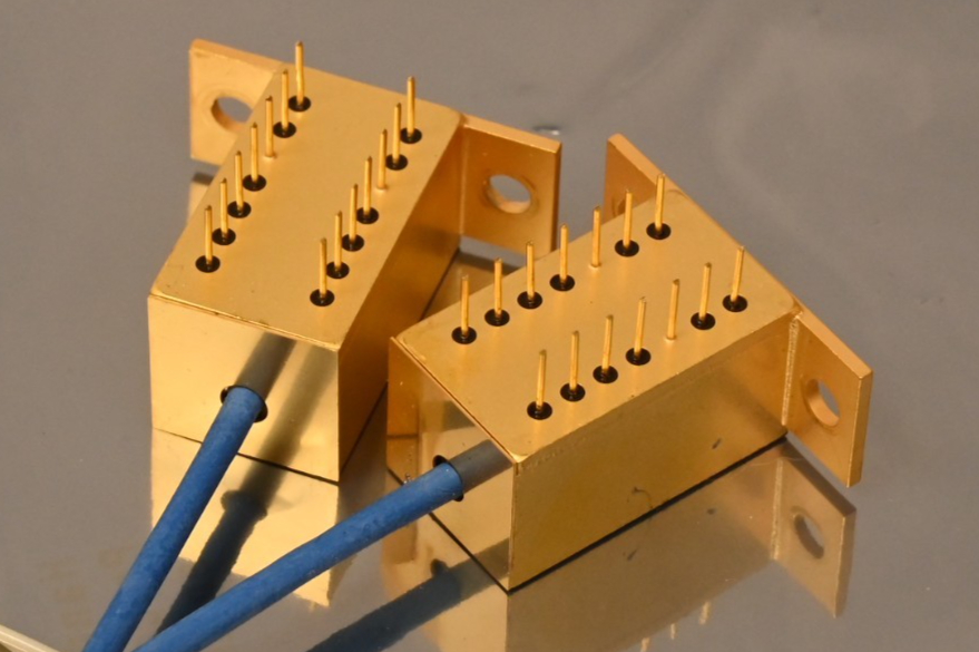 Lot of 2 Mitsubishi Fiber Coupled Laser Diode Gold Plated Case Vintage 1990