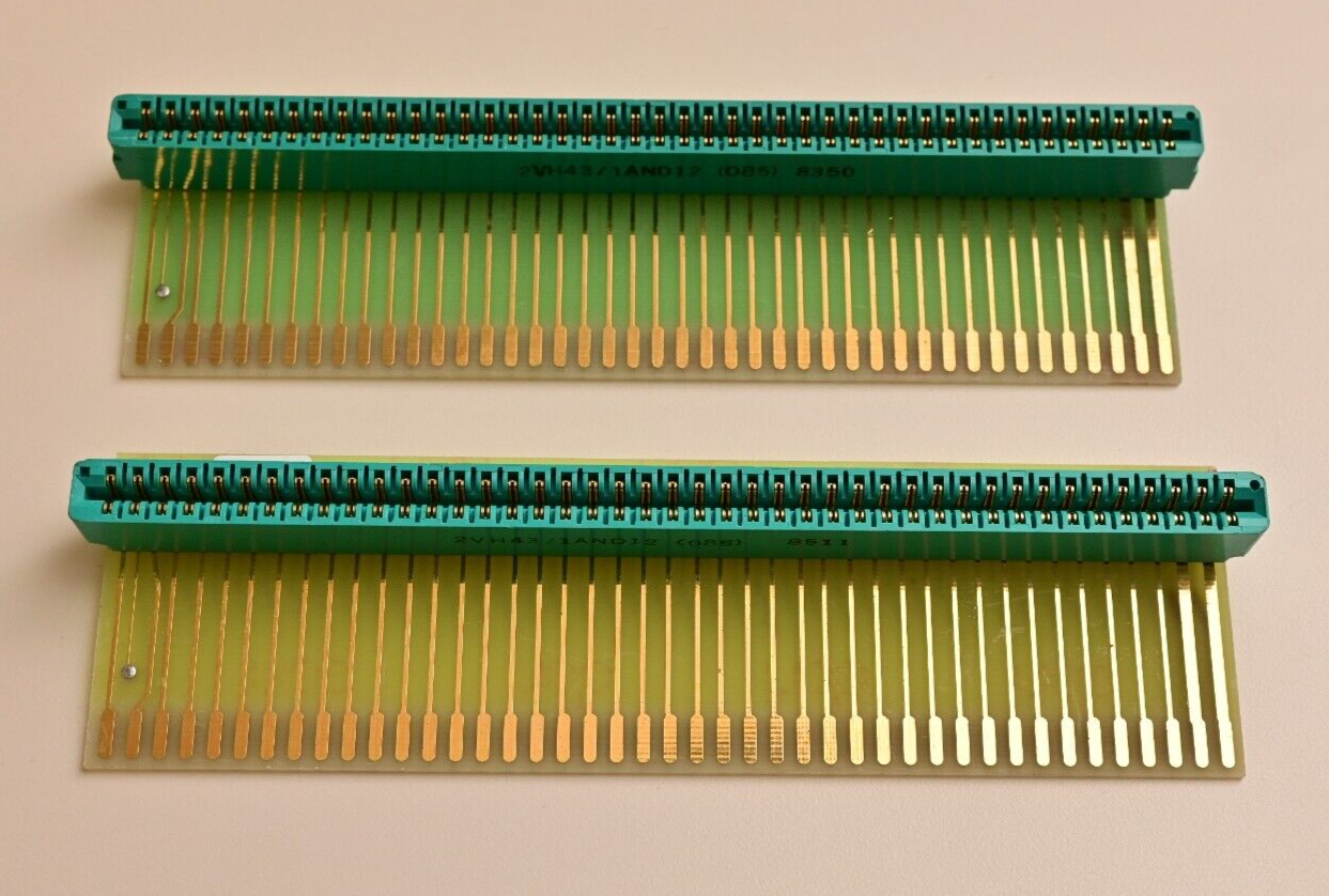 QTY 2 Vintage HP 43-Pin Bus Extender Boards 5061-0734 REV A Gold LVD-1 / 09-2535