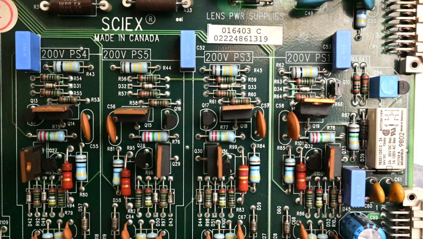 Sciex API 100 Mass Spectrometer Lens Power Supply Card 200V 400V 016403-C