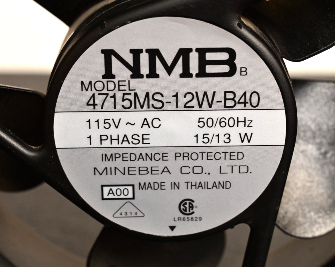 NMB Model 4715MS-12W-B40 Fan Assembly 115VAC 50/60Hz 15/13W