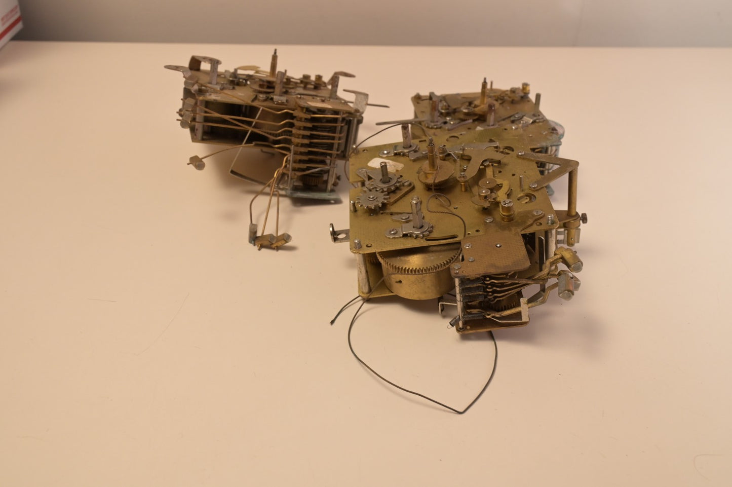 Lot of 3 Antique Brass Howard Miller Clock Movements A C 83 7.7lbs Total