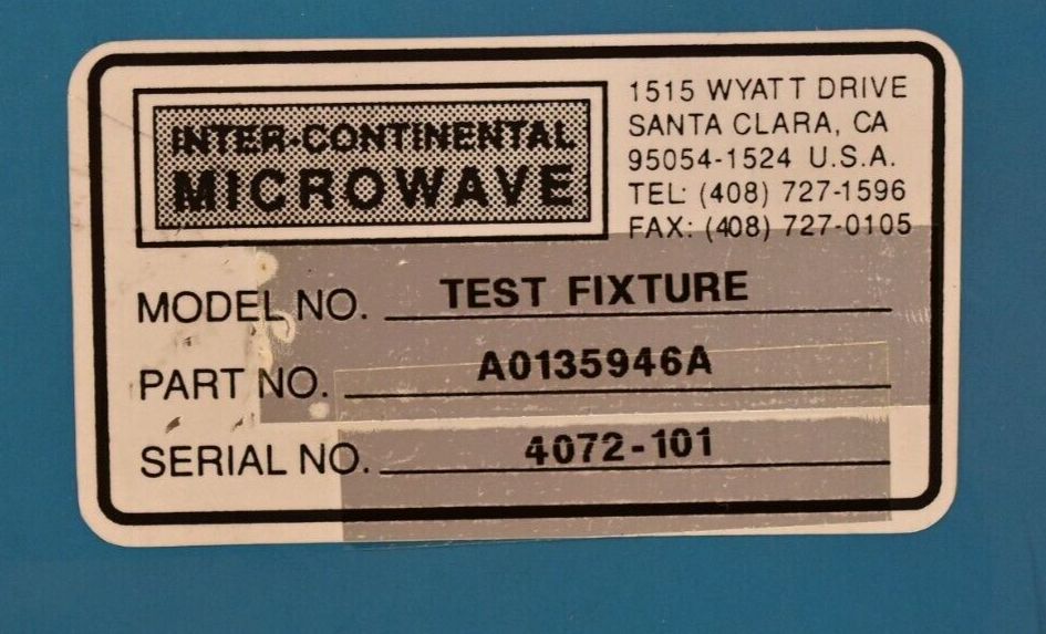 Inter-Continental Microwave RF Test Fixture A0135946A w/ Midsections Gold Plated