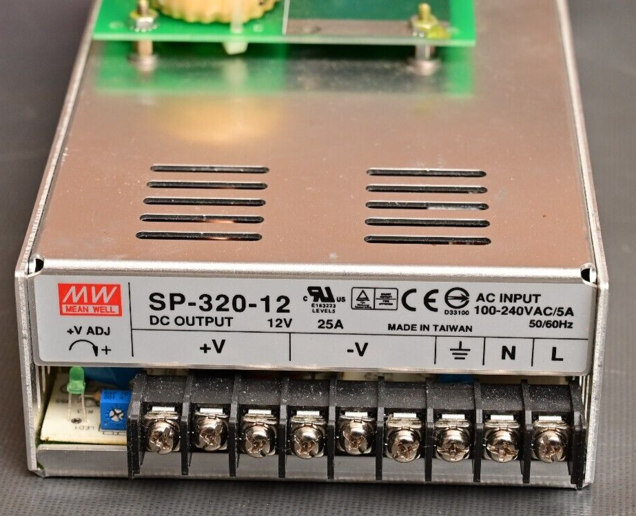 Mean Well SP-320-12 DC Power Supply w/ External Regulator 100-240VAC 12VDC@25A