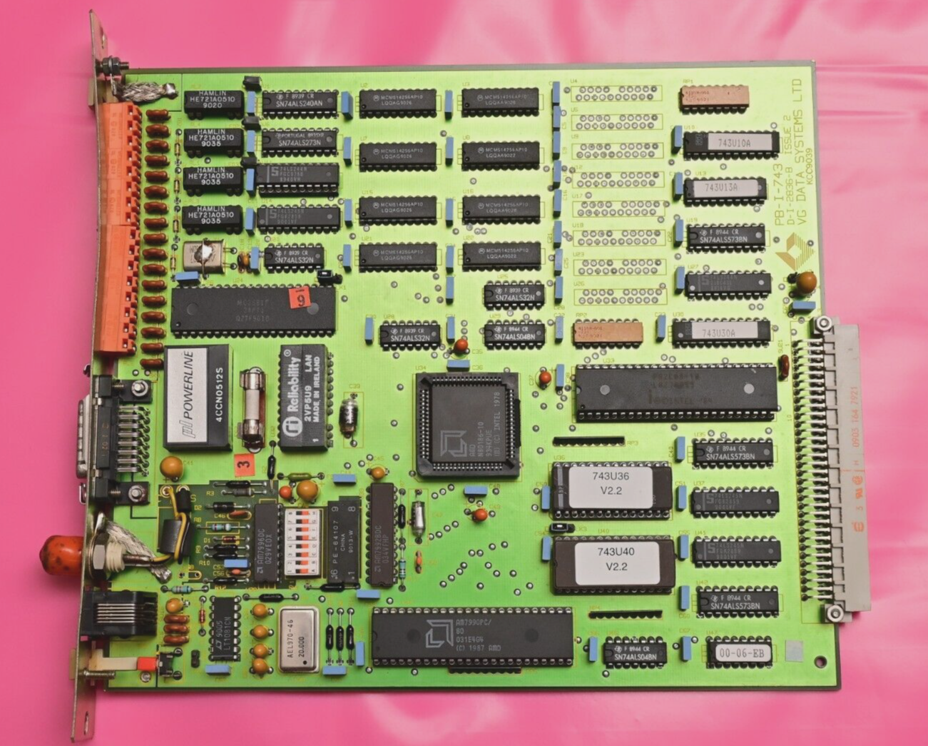 VG Data Systems PB-I-743 Vintage Schroff VME Style CPU Board N80C186 P82C08-10