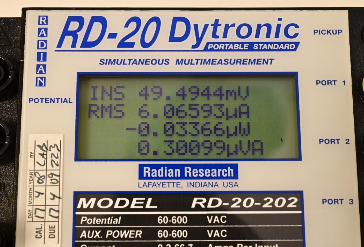 Radian Research RD-20-202 Dytronic Portable Single-Phase Reference Standard