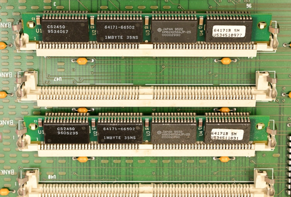 HP 64700B Emulator PC Board P/N 64170-66503 w/ 2 x "1MB 35ns" RAM 64171-66502