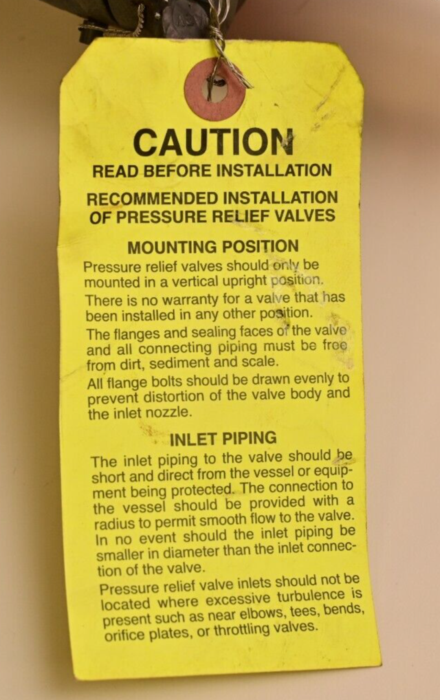 Consolidated Dresser 2" Safety Relief Valve 1905JC-2-33 NASVI Refurbished 85PSI