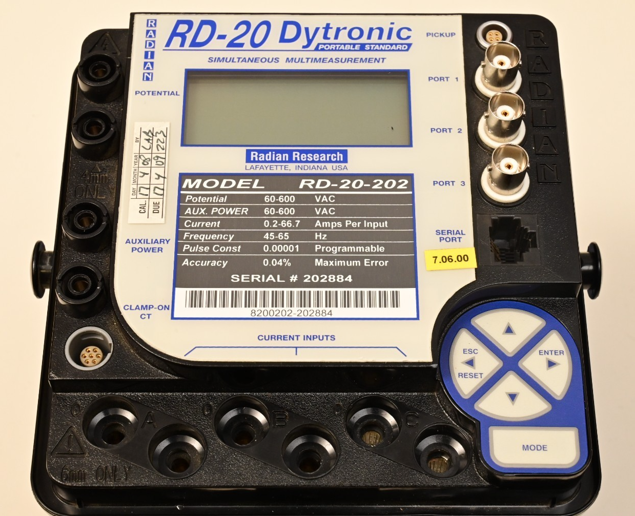 Radian Research RD-20-202 Dytronic Portable Single-Phase Reference Standard