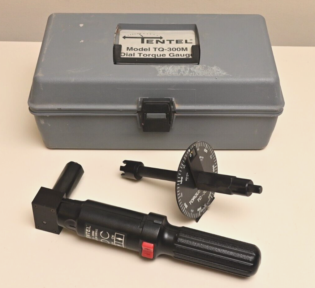 Tentel Model TQ-300M +/- 300 gm-cm Dial Torque Gauge Motor Drive w/ Case