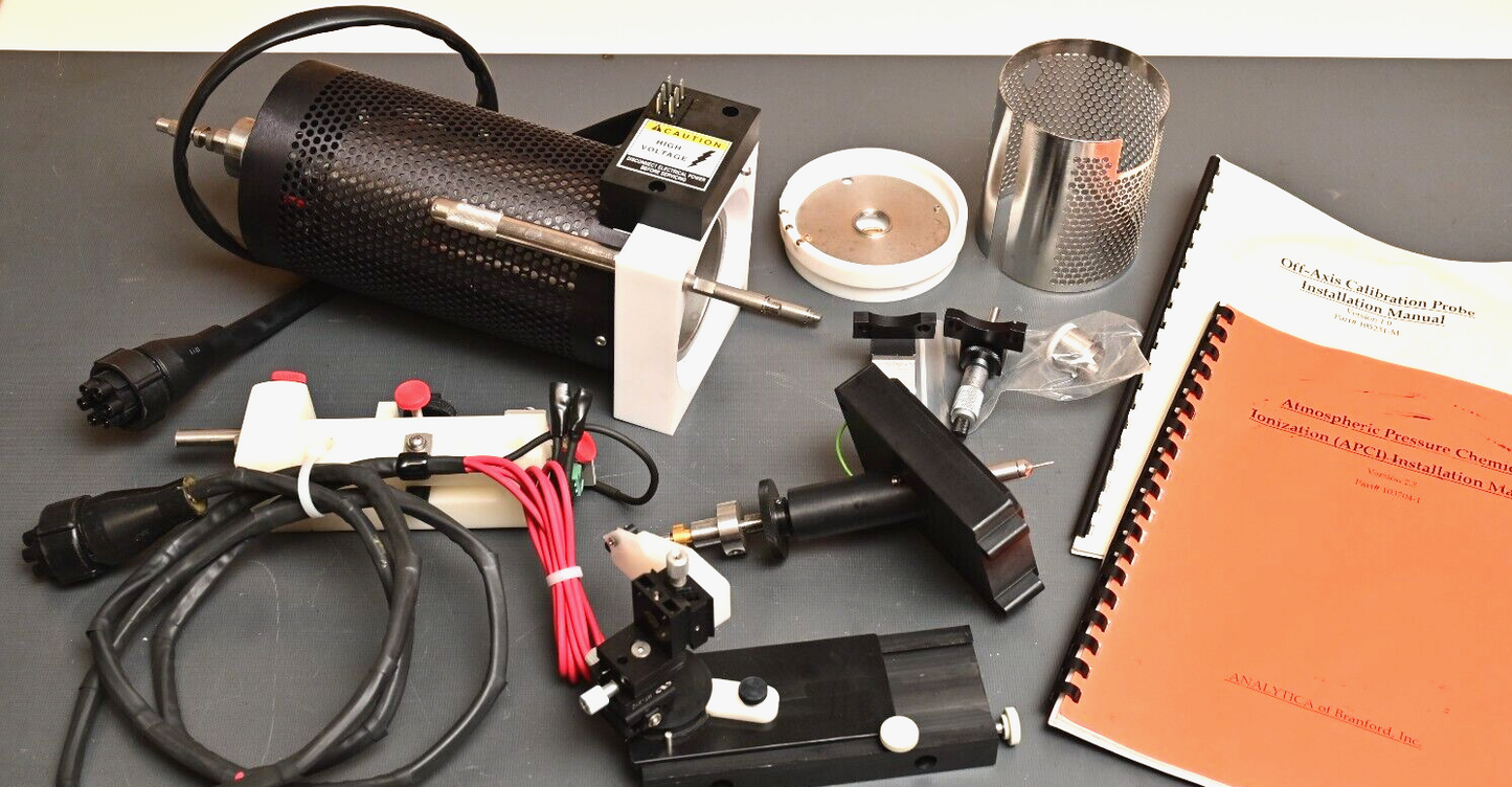 Analytica Mass Spectrometer APCI Source Lot w/ Calibration Probe Newport Stages