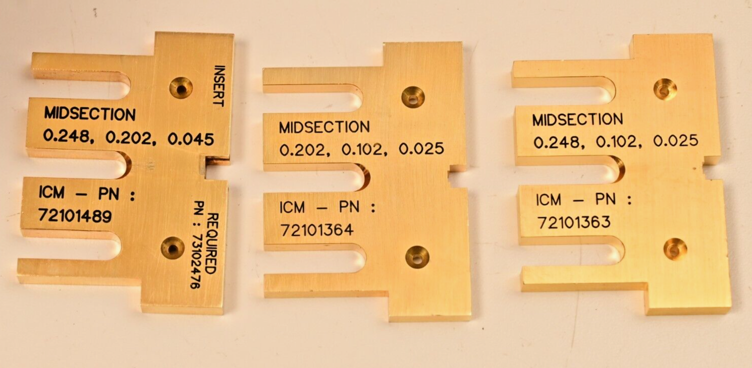 Inter-Continental Microwave RF Test Fixture A0135946A w/ Midsections Gold Plated