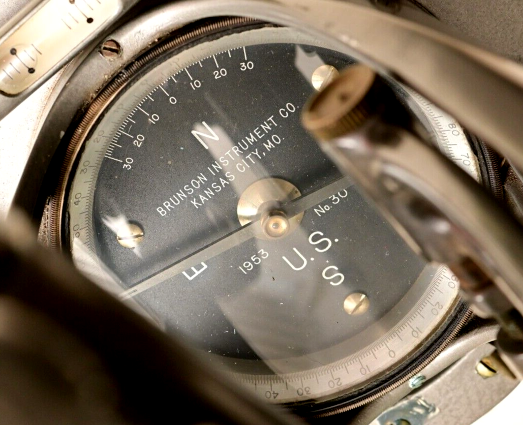 Brunson Transit 1953 No. 30 USAF Cold War Era Military Surveyors Instrument