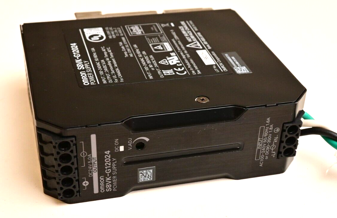 Omron 24V DC 120W Power Supply  DIN Rail w/ Short Power Cord S8VK-G12024