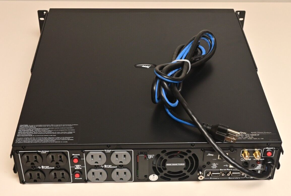 Middle Atlantic UPS-1000R-IP 1000VA UPS IP Connected External 48V Input