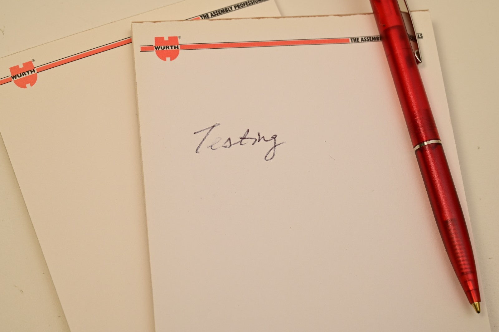 Vintage & Interesting Wurth Ballpoint Pen Red with Notepads Wurth USA