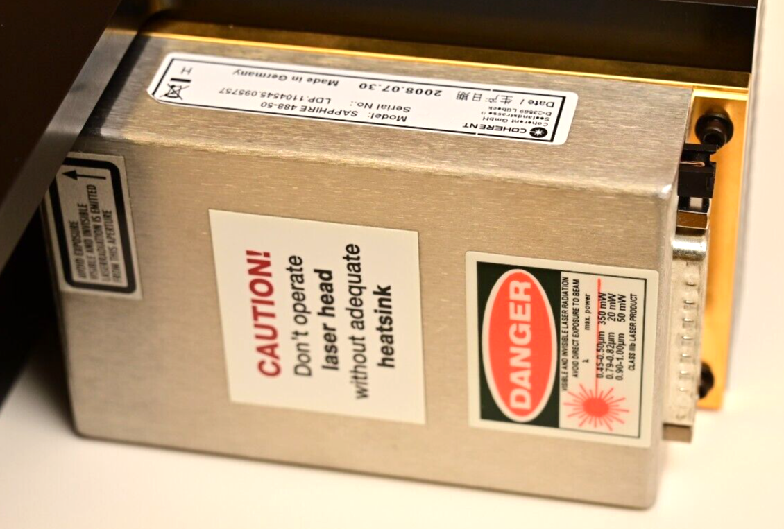 Coherent Sapphire 488-50 Laser Newport M-DS40 Stage U100-A Mirror Beam Expander
